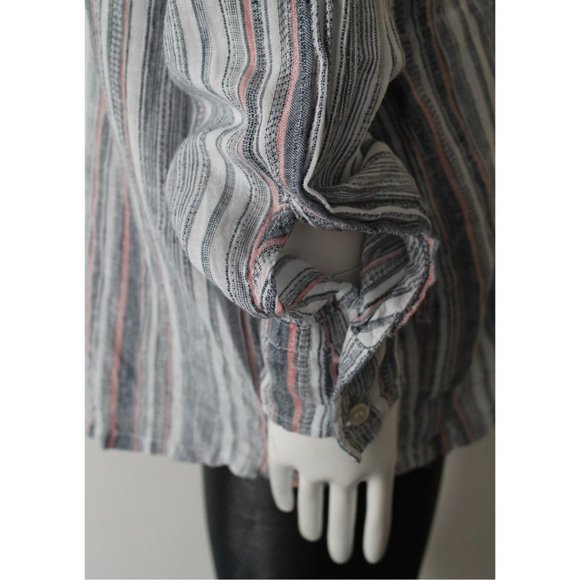 Free People x CP Shades Alex Stripe Hoodie Size Medium Lightweight Tunic - Picture 8 of 10